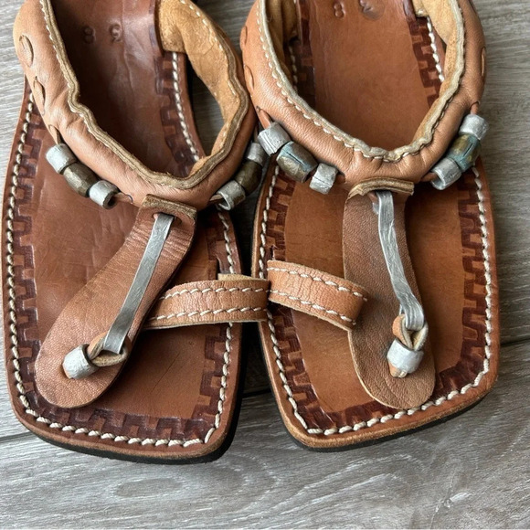 Handmade Leather Square Toe Sandal - Picture 3 of 12